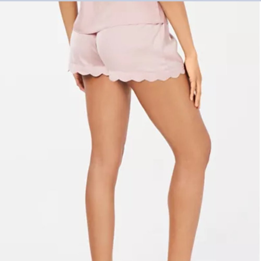 NWT! Inc Scalloped-Hem Pajama Shorts Pink - Picture 2 of 5
